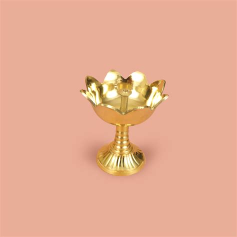 Buy Golden Brass SMDP Diya Large Traditional Oil Lamp – Pujalane