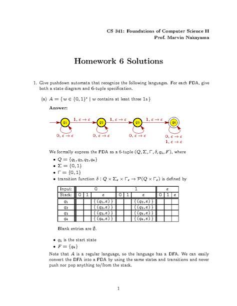 Hwsoln 06 - a) Design an ε – NFA (Nondeterministic finite automaton) to ...