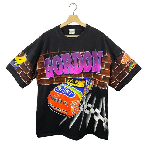 VTG Jeff Gordon T Shirt Black 1994 90s AOP Ready to Rumble Racing Race ...