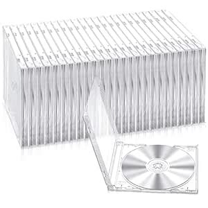 Kigley 25 Pcs 10.4 mm CD Jewel Cases Standard Single Clear CD Case DVD ...