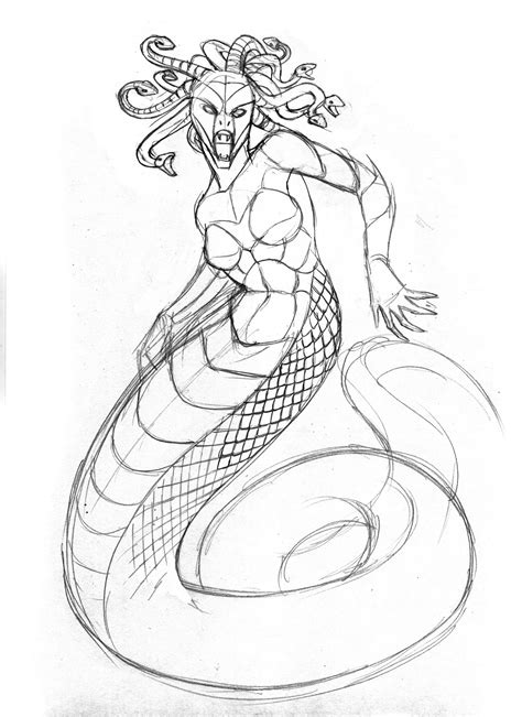 Medusa Full Body Drawing