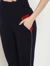 2pc. Maternity Activewear T-Shirt & Leggings Set- Navy Blue