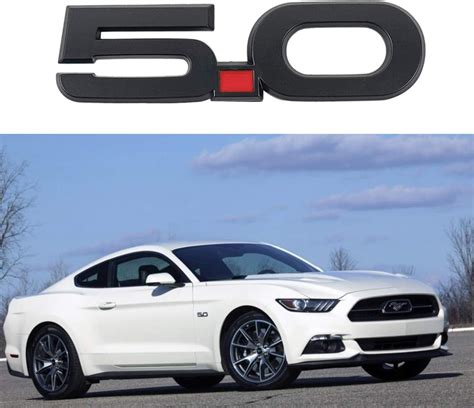 Buy 3D Matte Black 5.0 Emblem Badge Fender Decals For Ford Mustang GT ...