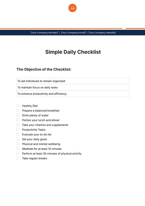 Free Process Checklist Template to Edit Online