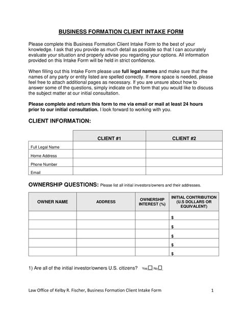 Image result for Intake Form Examples