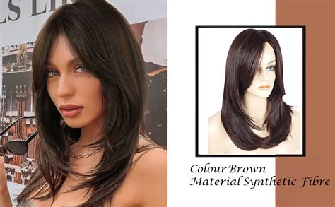 PRAVRAJYA Women's Full Head Hair Wig - Natural Brown Layered Hair ...