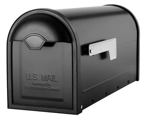 Architectural Mailboxes 8830B-10 Winston Nickel Flag Post Mount Mailbox ...