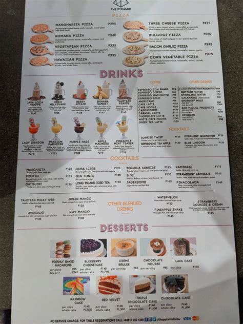 Image result for Pyramid Restaurant Menu