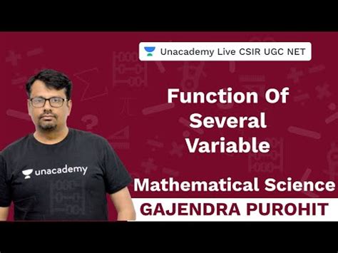 Function Of Several Variable Video Lecture - Mathematics for IIT JAM ...