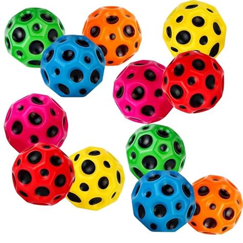 PLUSPOINT 12pc Moon Ball High Bouncing Ball Meteor Space Ball, Rubber ...