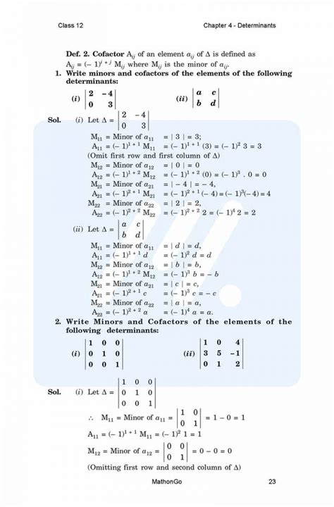 Image result for Maths Chapter 4 Class 12 PDF