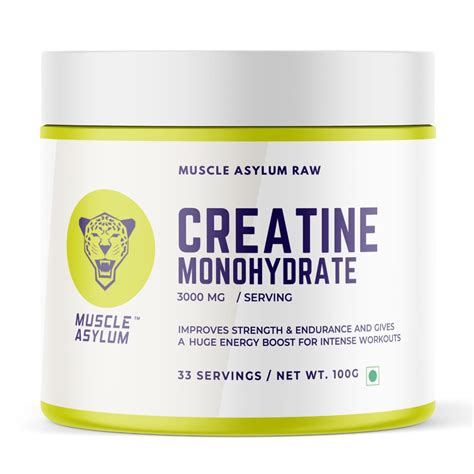 Muscle Asylum Pure Creatine Monohydrate Powder | 100G, 33 Servings ...