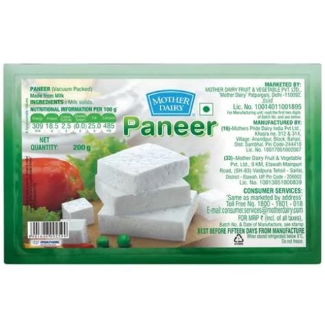 Mother Dairy Fresh Paneer 200 gm – Best 200 gm Paneer Price Online