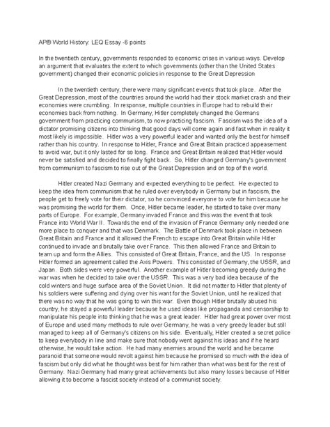 Peyton Riley LEQ - AP® World History: LEQ Essay -6 points In the ...