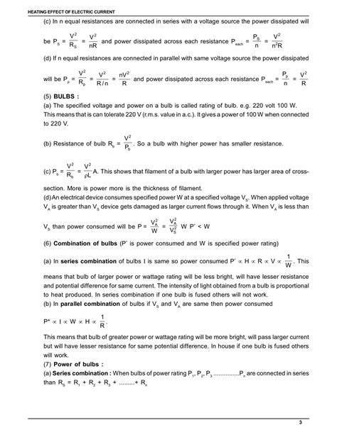 Heating Effect of Electric Current Formula and Numericals Class 12 ...