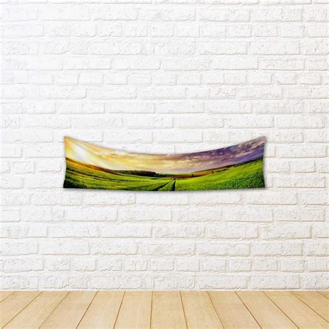 ArtzFolio Vast Rural Landscape Sunset Panorama Velvet Fabric Painting ...