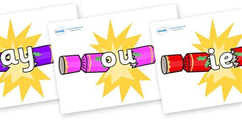 Phase 5 Phonemes on Christmas Crackers (Cracking) - Twinkl