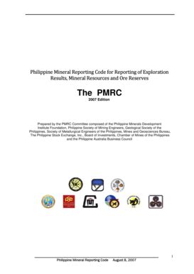 Fillable Online PhilippineMineralReportingCodeforReportingofExploration ...