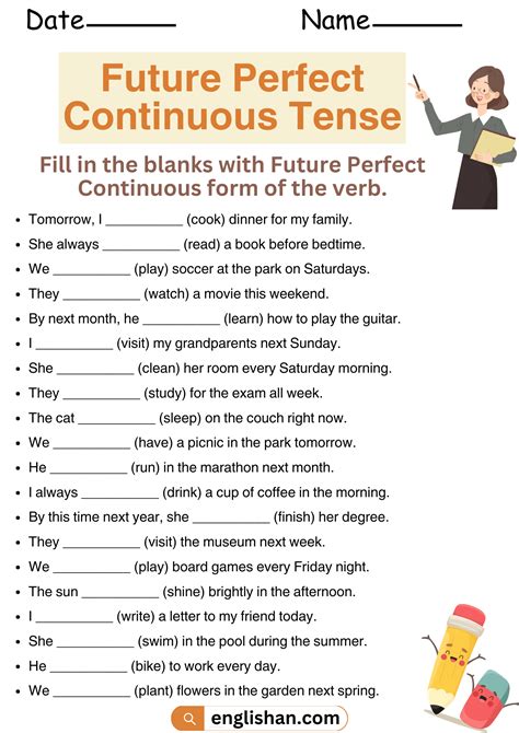 Future Continuous Exercises Worksheet
