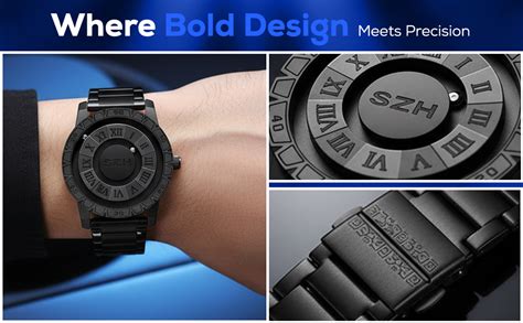 PAPIO® Mirrorless Dual Magnetic Ball Time Indicators Watch for Man ...