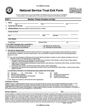 AmeriCorps Exit Form - Youthbuild - Fill and Sign Printable Template Online