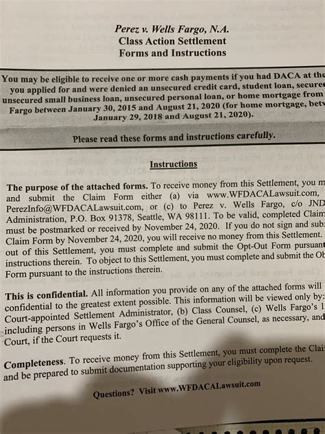 Perez v. Wells Fargo . Has anyone received this before ? It seems like ...