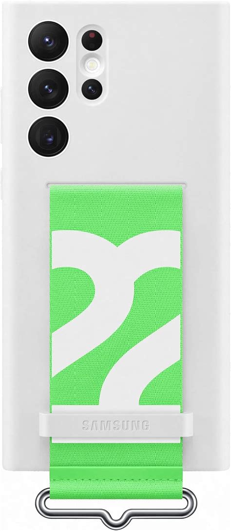 SAMSUNG S22 Ultra Silicone Cover with Strap - White India | Ubuy