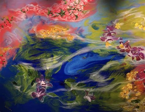 A Hui Hou (Maui Hawaii Orchid Flowers In Water) - Original Oil Mixed ...