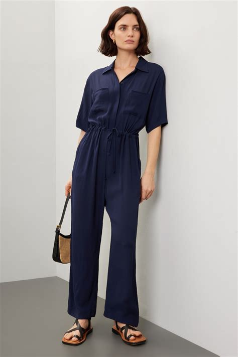 Navy Short Sleeve Jumpsuit by Thakoon x RTR | Rent the Runway