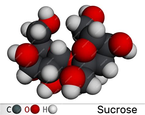 Premium Photo | Sucrose sugar molecule Molecular model 3D rendering