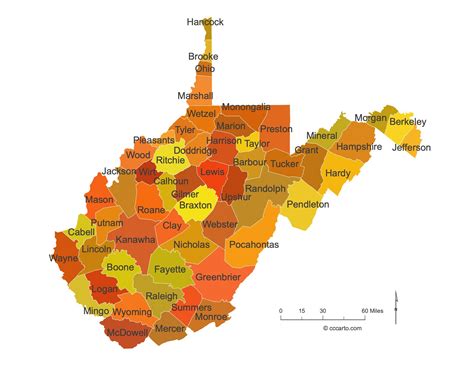 West Virginia State Maps: Counties (All 55 West Virginia Counties ...