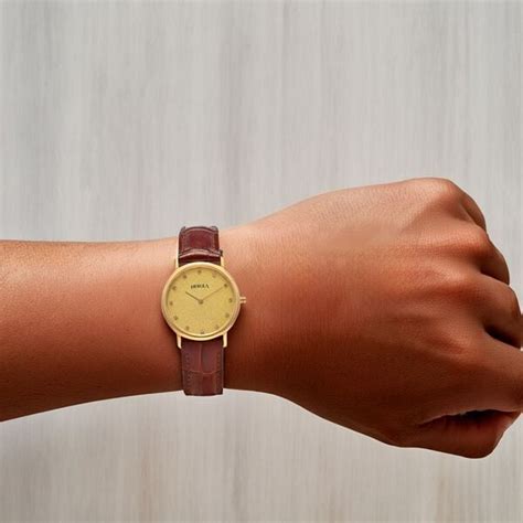 Buy Online Titan Nebula Vintage 18k Gold Analog Studded Indices Leather ...