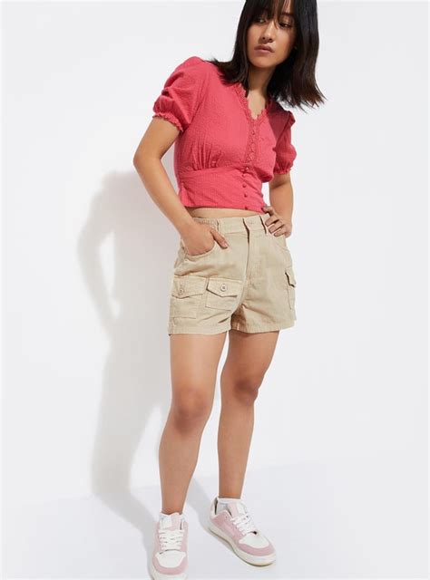 Buy URB_N Women Seersucker Crop Top Online at just Rs. 599.0 ...