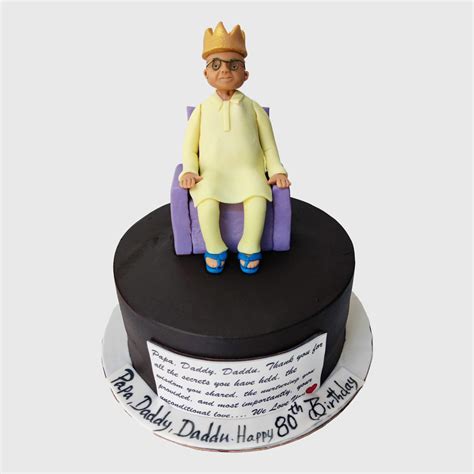 My Pappa Cake – Ganache Cake with Crowned Fondant Figurine – Crave by Leena