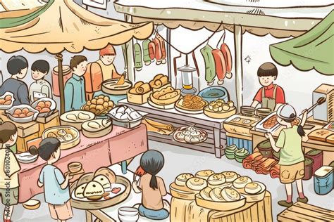 Street Market Cartoon 的图像结果