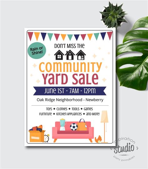 Editable Community Yard Sale Flyer Template, Garage Sale Flyer ...