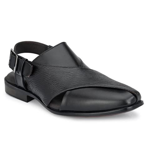 Buy egoss Genuine Leather Peshawari Sandal for Men (Black-6)-EG-6809-LH ...