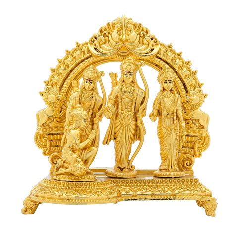 Ram Darbar Idol – Lord Ram, Sita, Lakshman & Hanuman Statue for Home T
