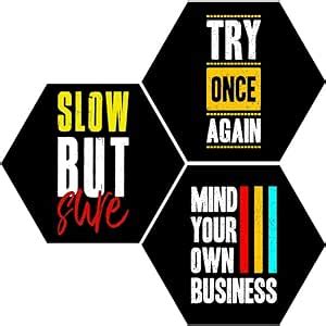 SAF motivational UV Textured self adeshive 3 piece hexagon Home ...