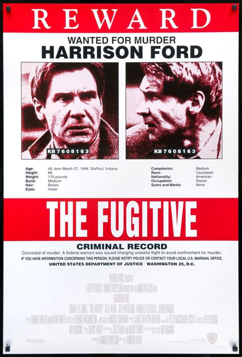 Fugitive (1993) Original Recalled One-Sheet Movie Poster - Original ...