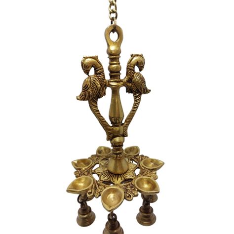 Wall Hanging Brass Lamp in Peacock Design — Rudraksha Mart