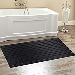 Buy Kuber Industries Hard Plastic Anti Skid Bath Mat 18x23.5“ (Black ...