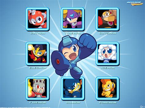 Mega Man Powered Up HD Wallpaper: Classic Robot Masters Assemble!