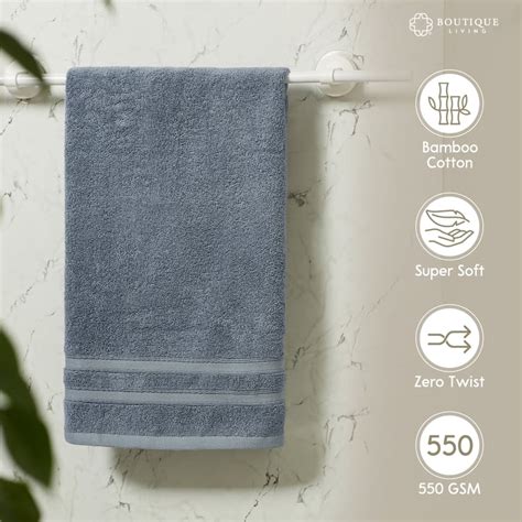 Buy BOUTIQUE LIVING Zen Living Set of 2 Bamboo Cotton Hand Towels ...