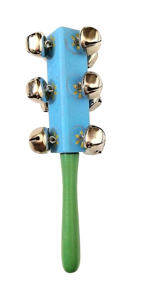 NPRC Colourful Wooden Rainbow Handle Jingle Bell Rattle Best Gift to ...