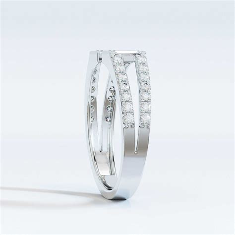 Baguette and Round Lab-Grown Diamond Open Ring | Anantaa Diamonds