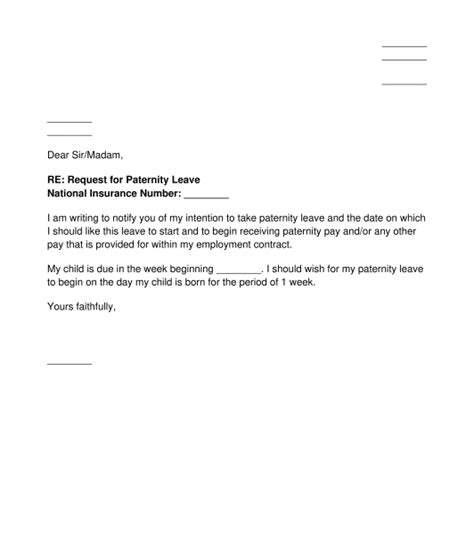 Image result for Requesting Paternity Leave Sample