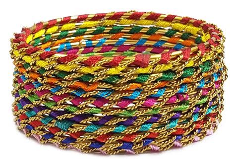 Buy YouBella Fashion Jewellery Traditional Thread Work Multi-Color Gold ...