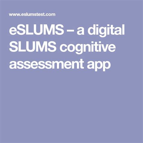 Slums Cognitive Assessment Results