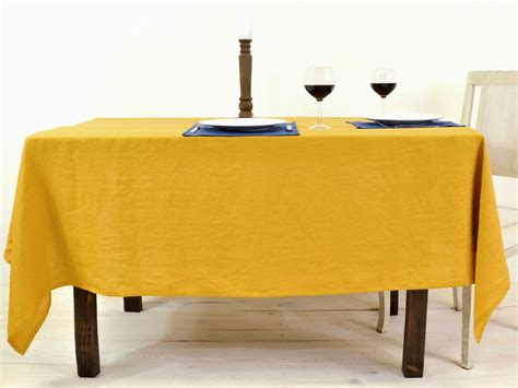 Linen Tablecloth Mustard Yellow. Rectangle Square and Round - Etsy